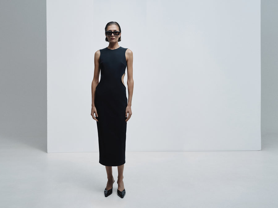 Dress with cutouts