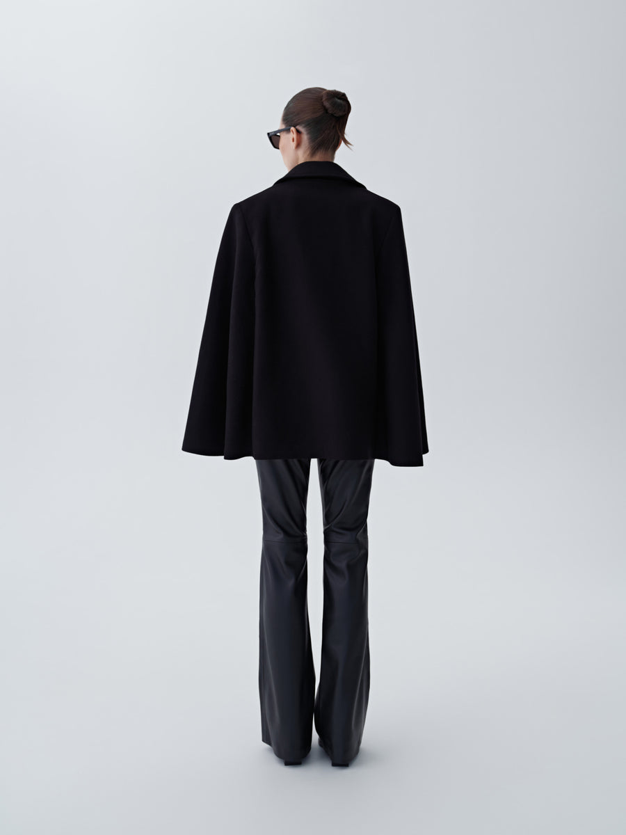Eco-leather high-waisted "Boot-cut" trousers